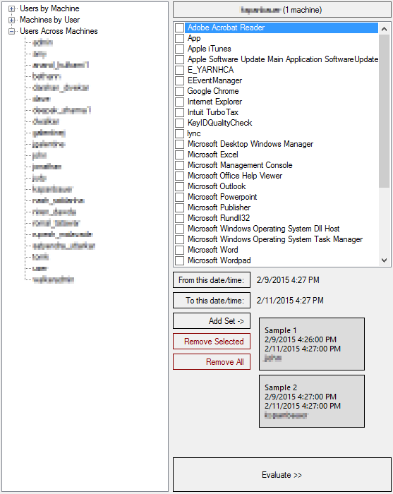 TickStream.CV Explorer Selection